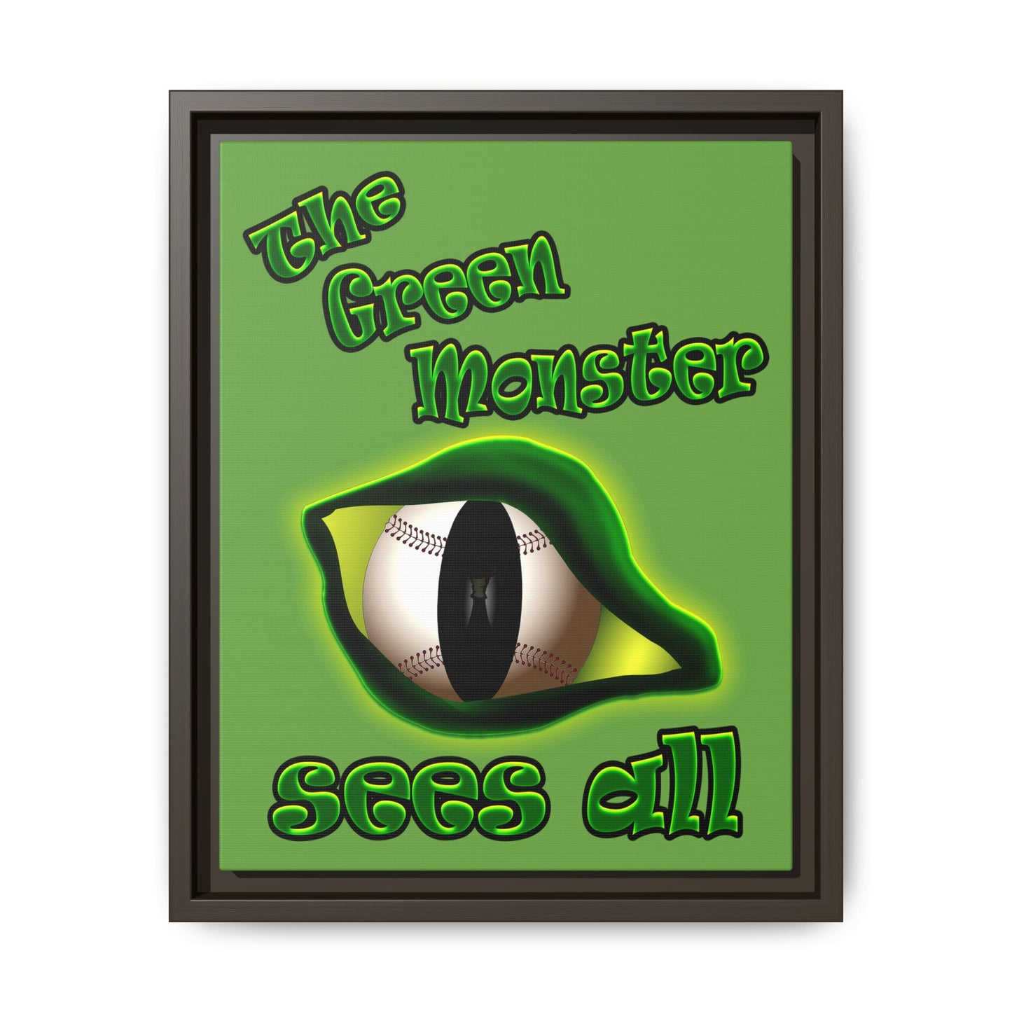green monster - framed canvas art (green)