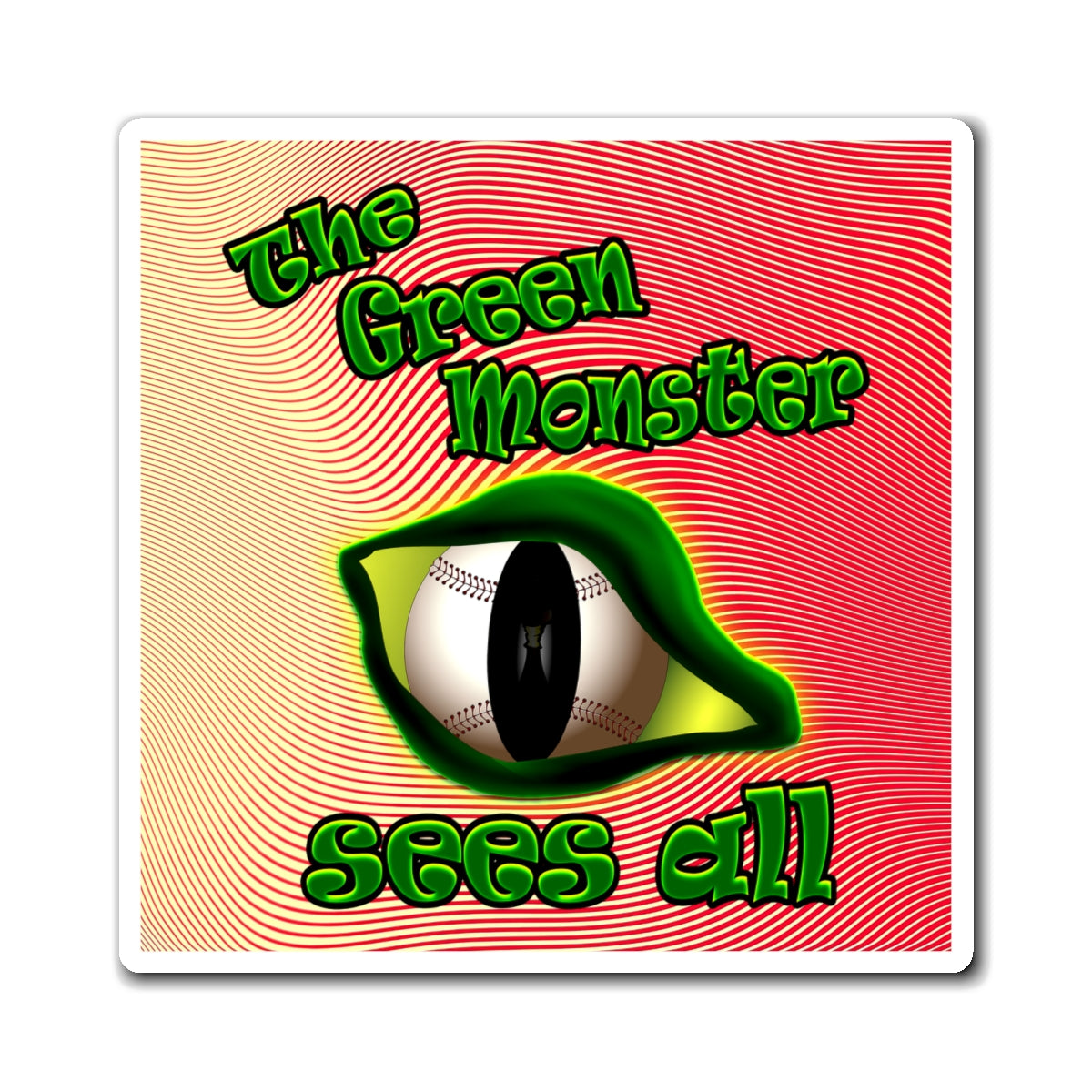 green monster - Magnets - (yellow-orange wave)