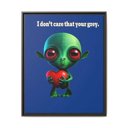 I don't care that your grey - framed canvas art (dark blue)