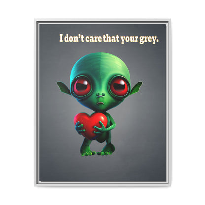 I don't care that your grey - framed canvas art (grey-light grey)