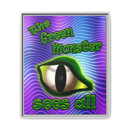 green monster - framed canvas art (purple wave)