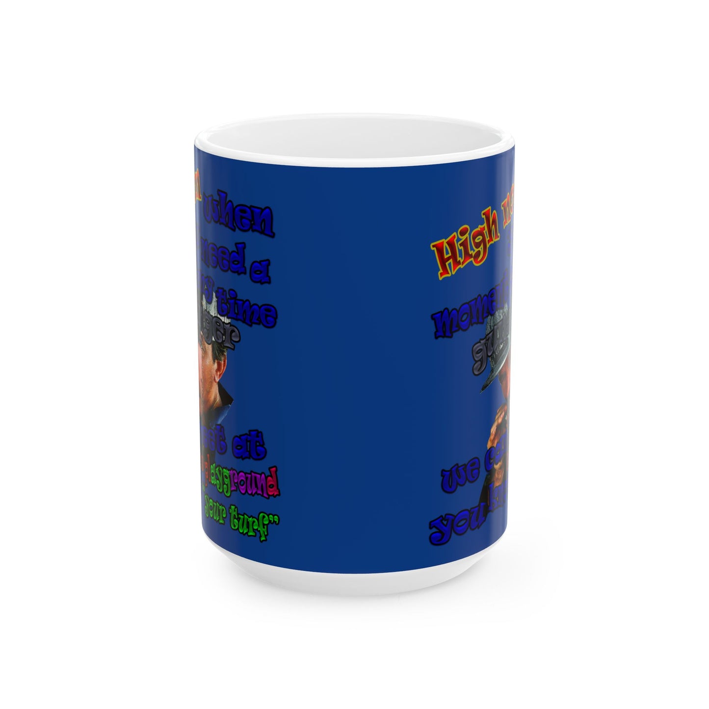high noon - White Mug (dark blue)