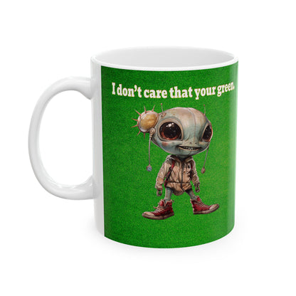 I don't care that your grey - White Mug (green turf)
