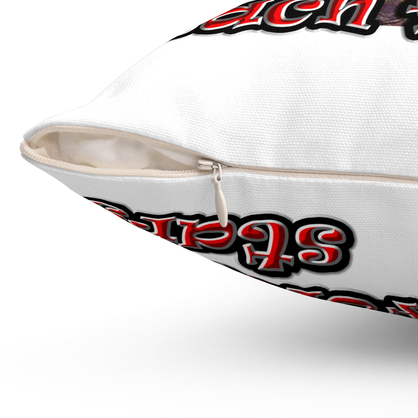 defy conquer reach - Spun Polyester Square Pillow - (white)