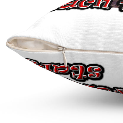 defy conquer reach - Spun Polyester Square Pillow - (white)