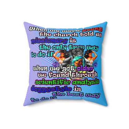 doggystyle - Faux Suede Square Pillow - (light blue-purple wave)