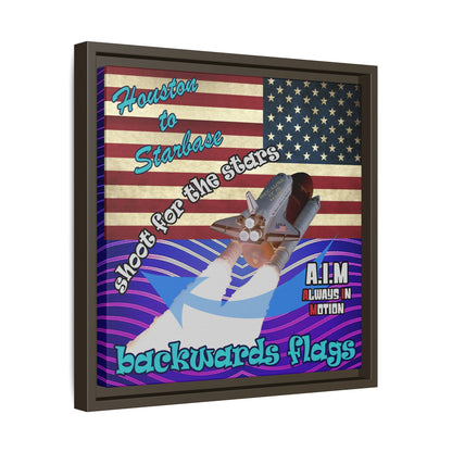 shoot for the stars - framed canvas art (purple wave)