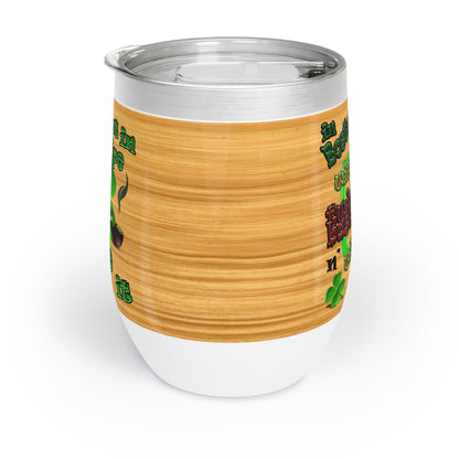 celtics logo - Chill Wine Tumbler (butterscotch wood finish)