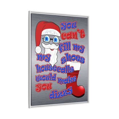 santa's shoes - framed canvas art (brushed nickel)