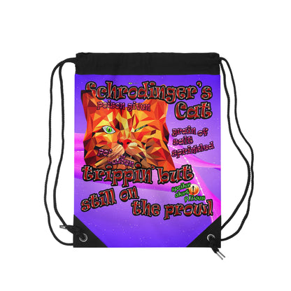 schrodinger's cat - Drawstring Bag (purple-pink wave)