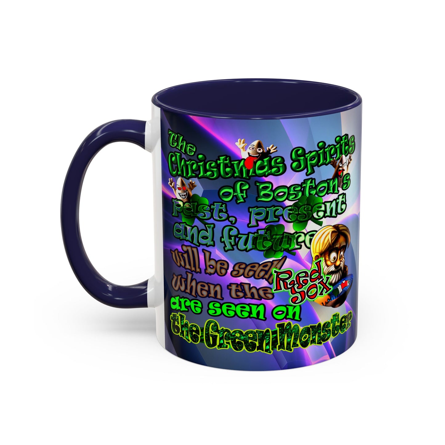 christmas spirits of boston - Accent Mug (grey-pink wave)