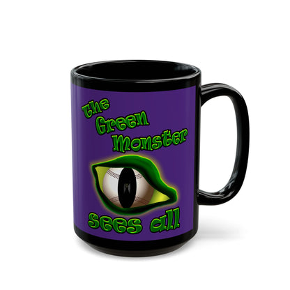 green monster - Black Mug (purple)