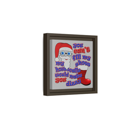 santa's shoes - framed canvas art (light grey)