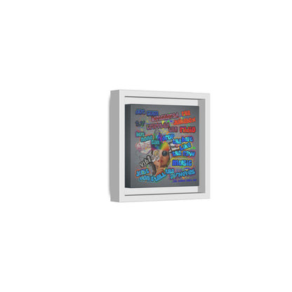 drop the beat - framed canvas art (grey-light grey)