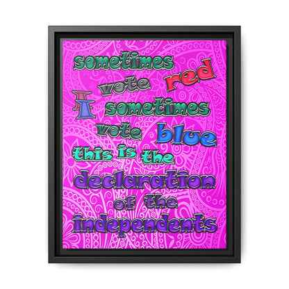 declaration of the independents - framed canvas art (pink swirl)