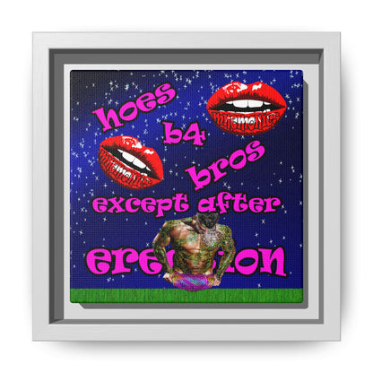 hoes b4 bros - framed canvas art ('snoops' background)