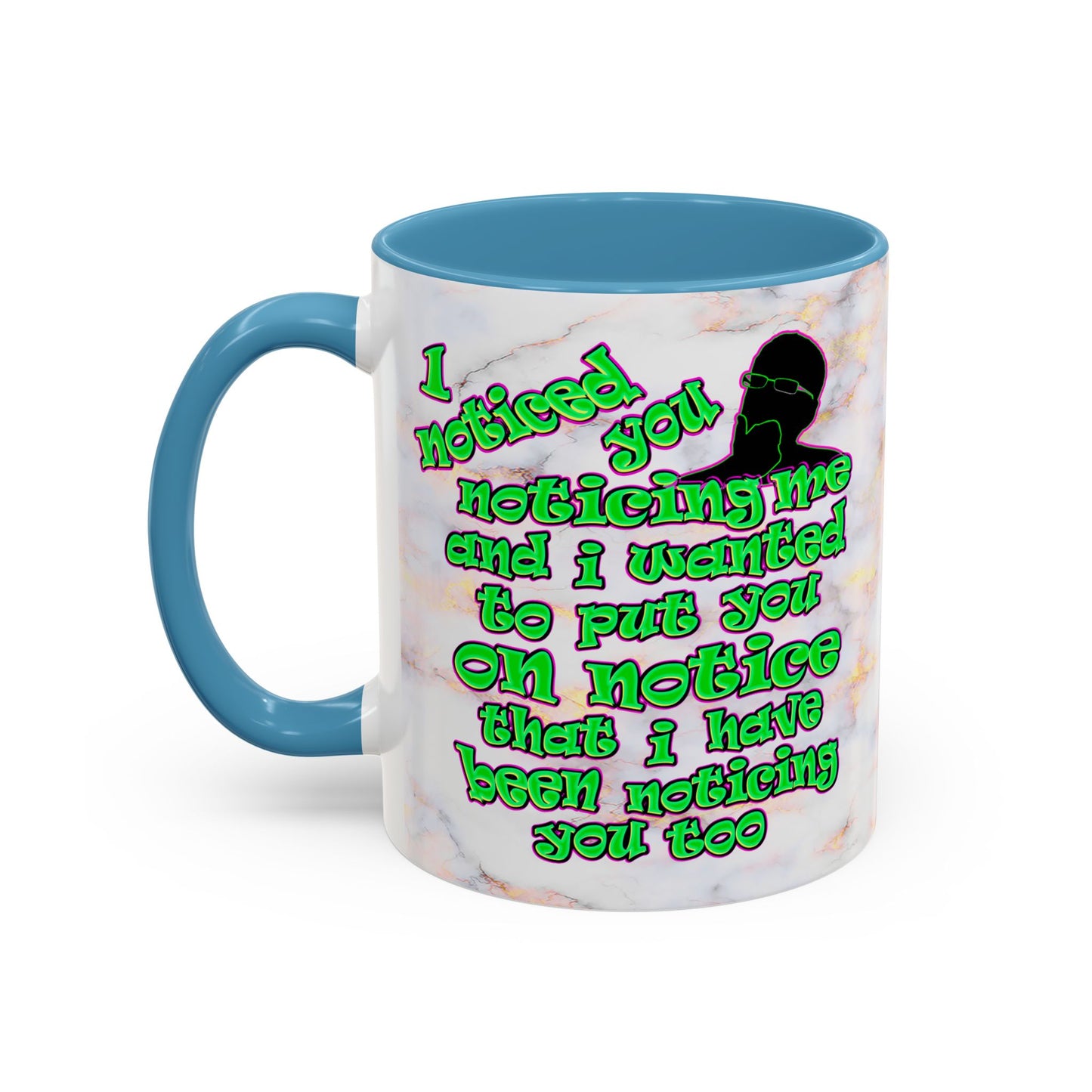 noticed you noticing - Accent Mug (white marble)