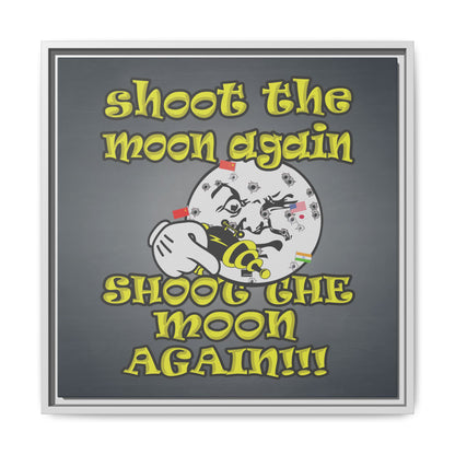 shoot the moon again - framed canvas art (grey-light grey)
