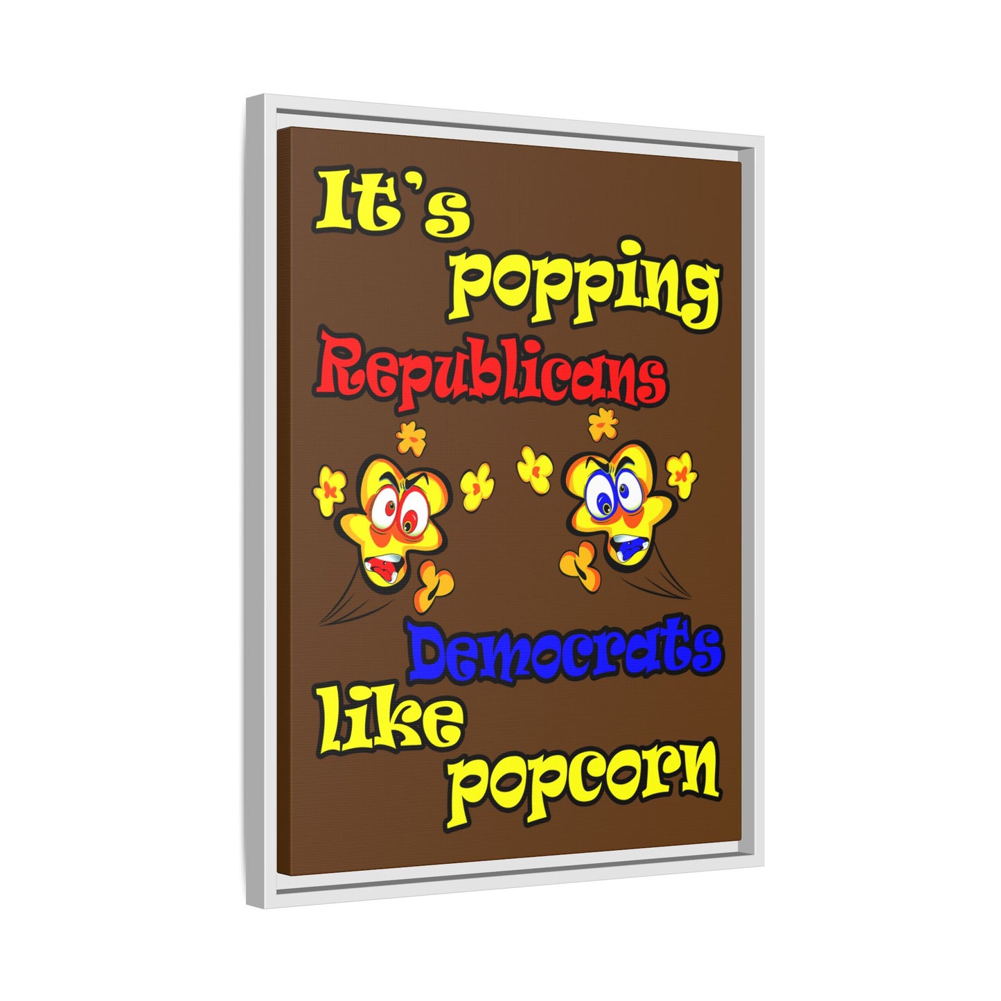 popping like popcorn - framed canvas art (brown)