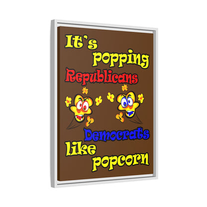 popping like popcorn - framed canvas art (brown)