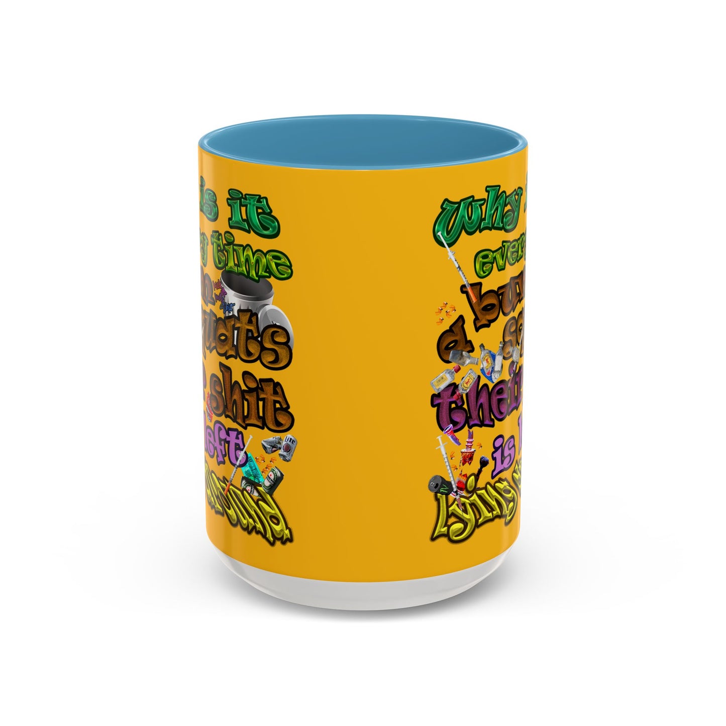 the bum's shit - Accent Mug (yellow)