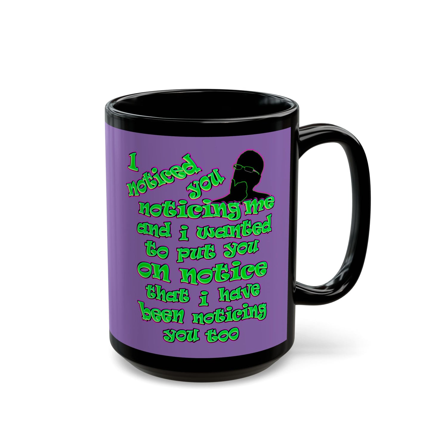 noticed you noticing - Black Mug (light purple)
