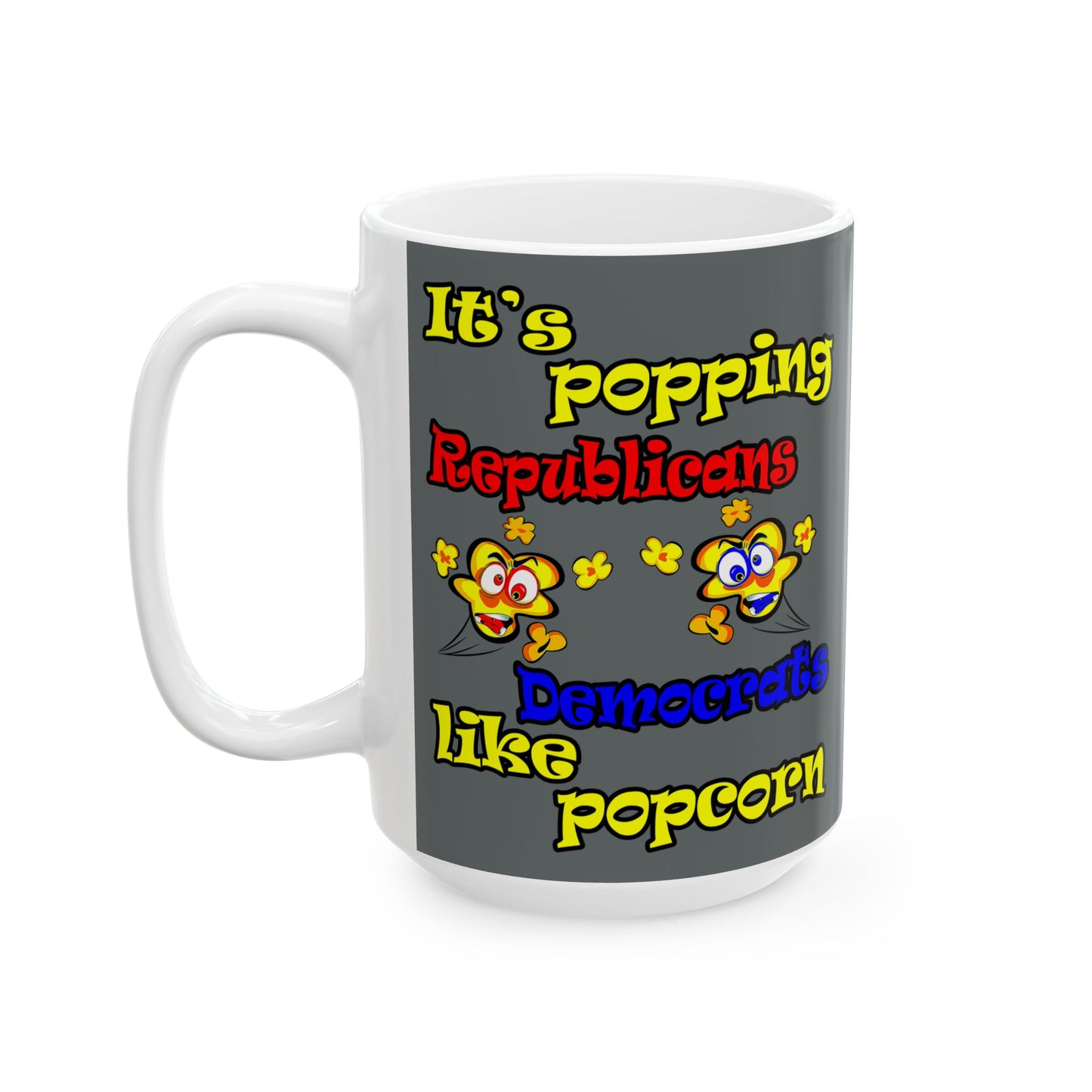 popping like popcorn - White Mug (dark grey)