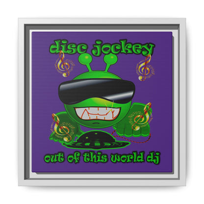 disc jockey - framed canvas art (purple)