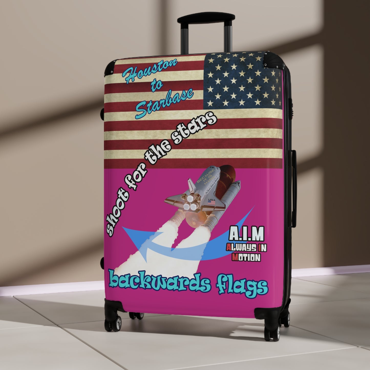 shoot for the stars - Suitcase (pink)