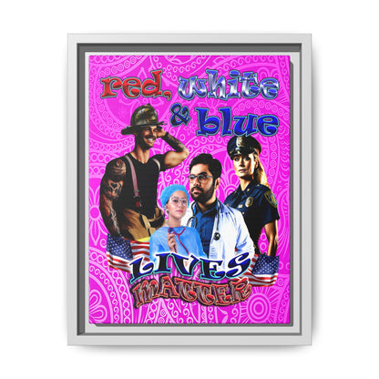 rw&b lives matter - framed canvas art (pink swirl)