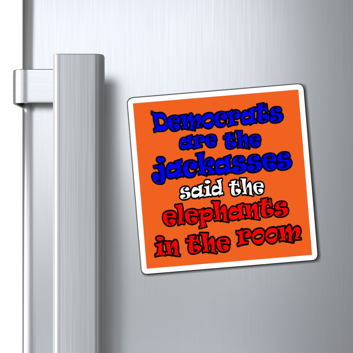donkeys and elephants - Magnets - (orange)