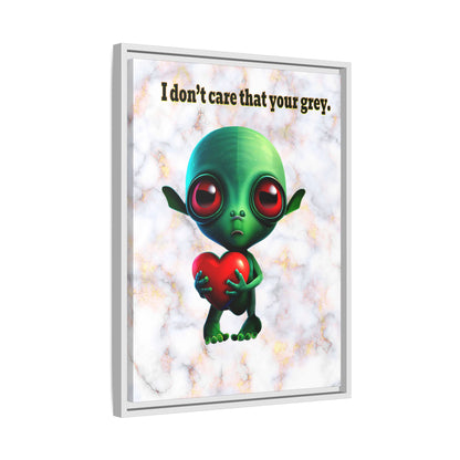 I don't care that your grey - framed canvas art (white marble)