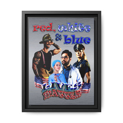 rw&b lives matter - framed canvas art (brushed nickel)