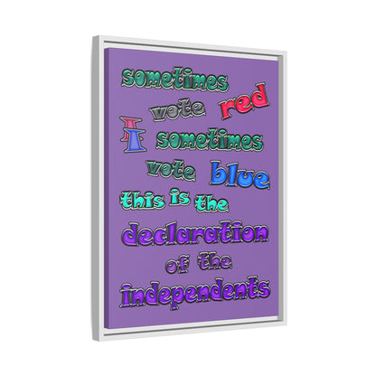 declaration of the independents - framed canvas art (light purple)
