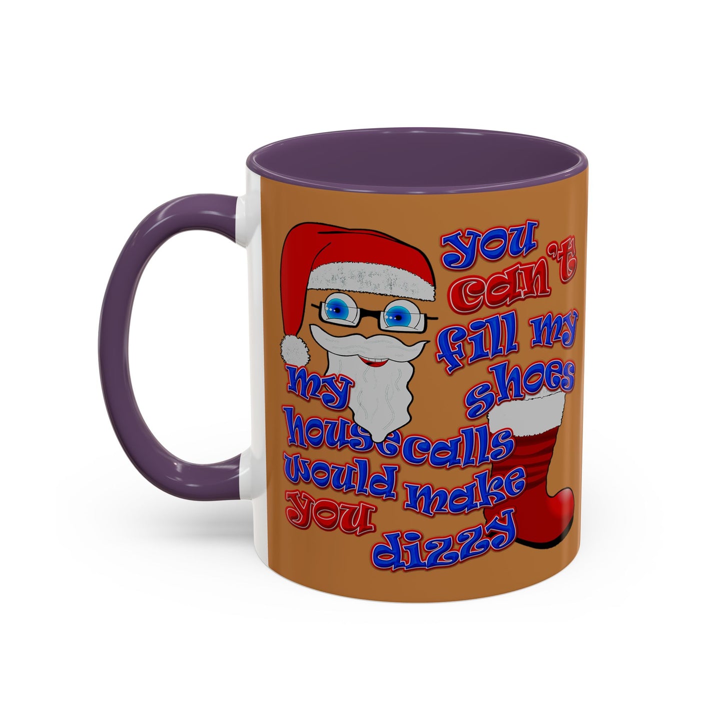 santa's shoes - Accent Mug (light brown)