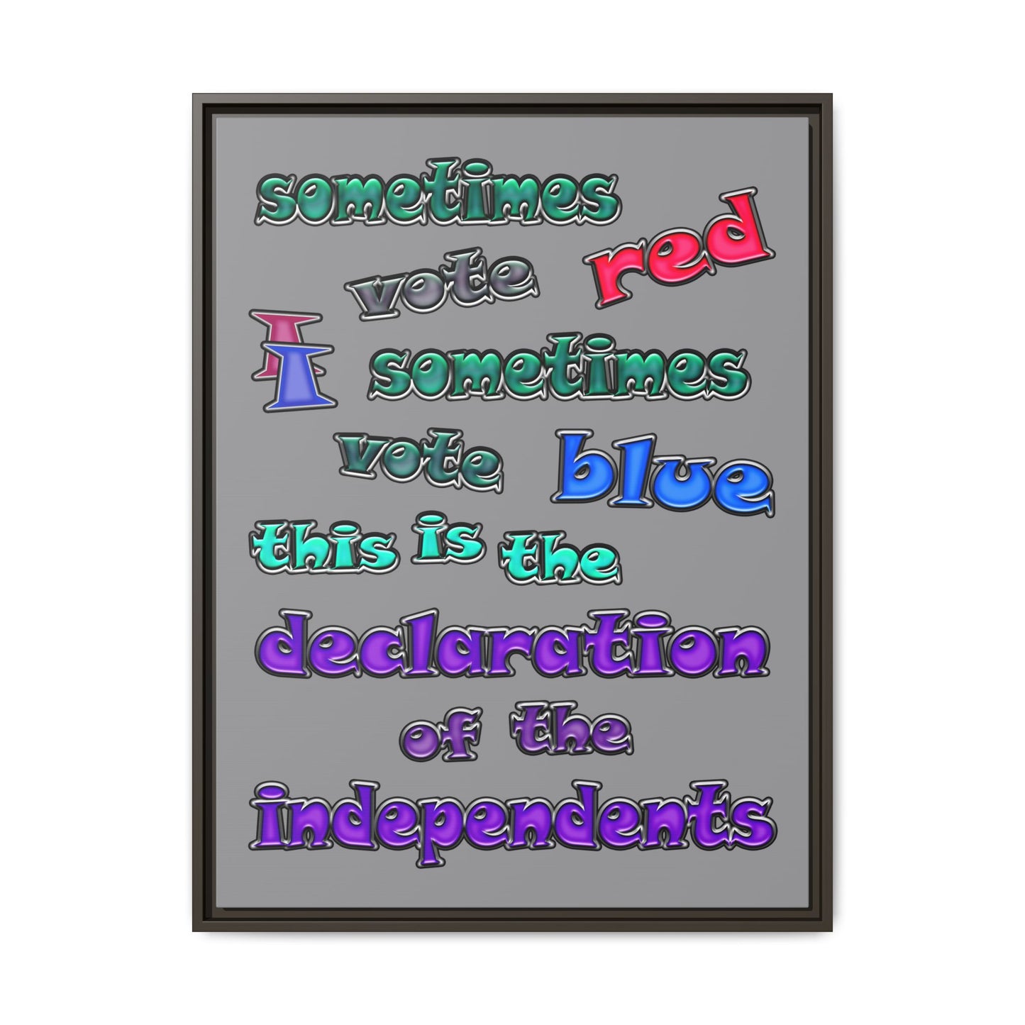 declaration of the independents - framed canvas art (grey)