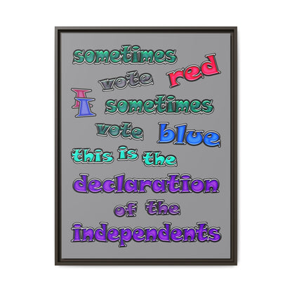 declaration of the independents - framed canvas art (grey)