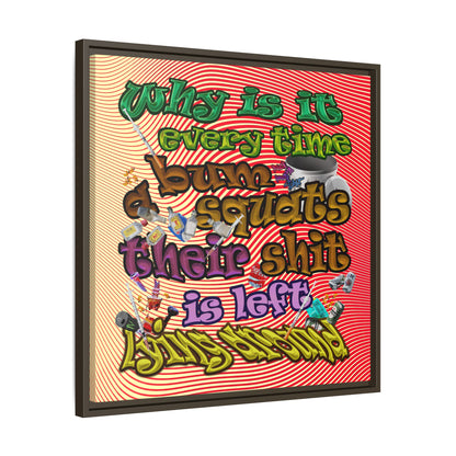 the bum's shit - framed canvas art (yellow-orange wave)
