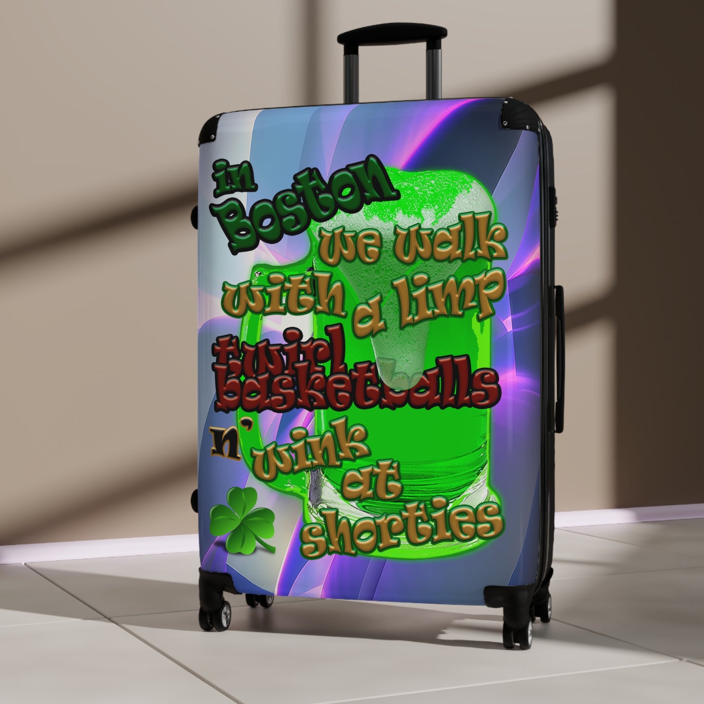 celtics logo - Suitcase (grey-pink wave)