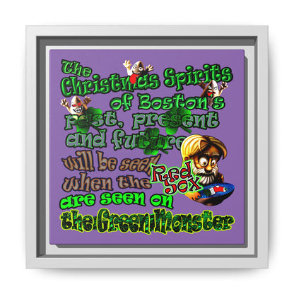 christmas spirits of boston - framed canvas art (light purple)