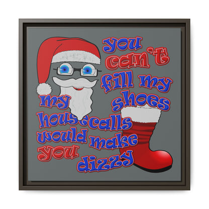 santa's shoes - framed canvas art (dark grey)
