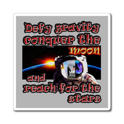 defy conquer reach - Magnets - (light grey)