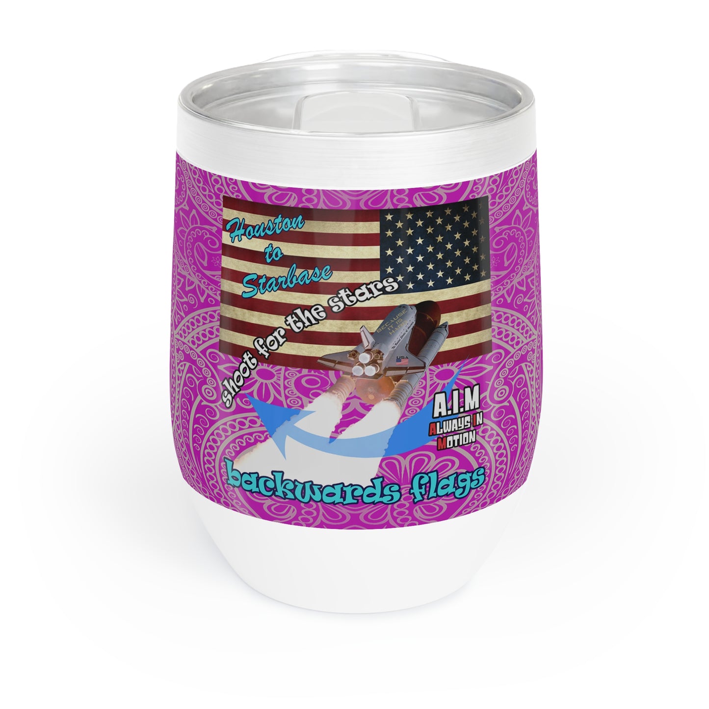 shoot for the stars - Chill Wine Tumbler (pink swirl)