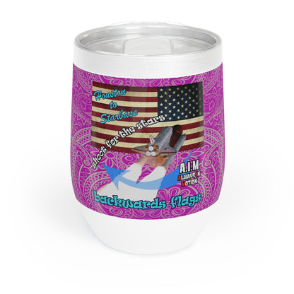 shoot for the stars - Chill Wine Tumbler (pink swirl)