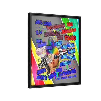 drop the beat - framed canvas art (rainbow split)