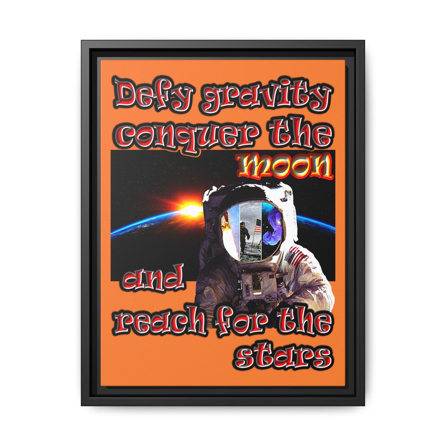 defy conquer reach - framed canvas art (crusta)