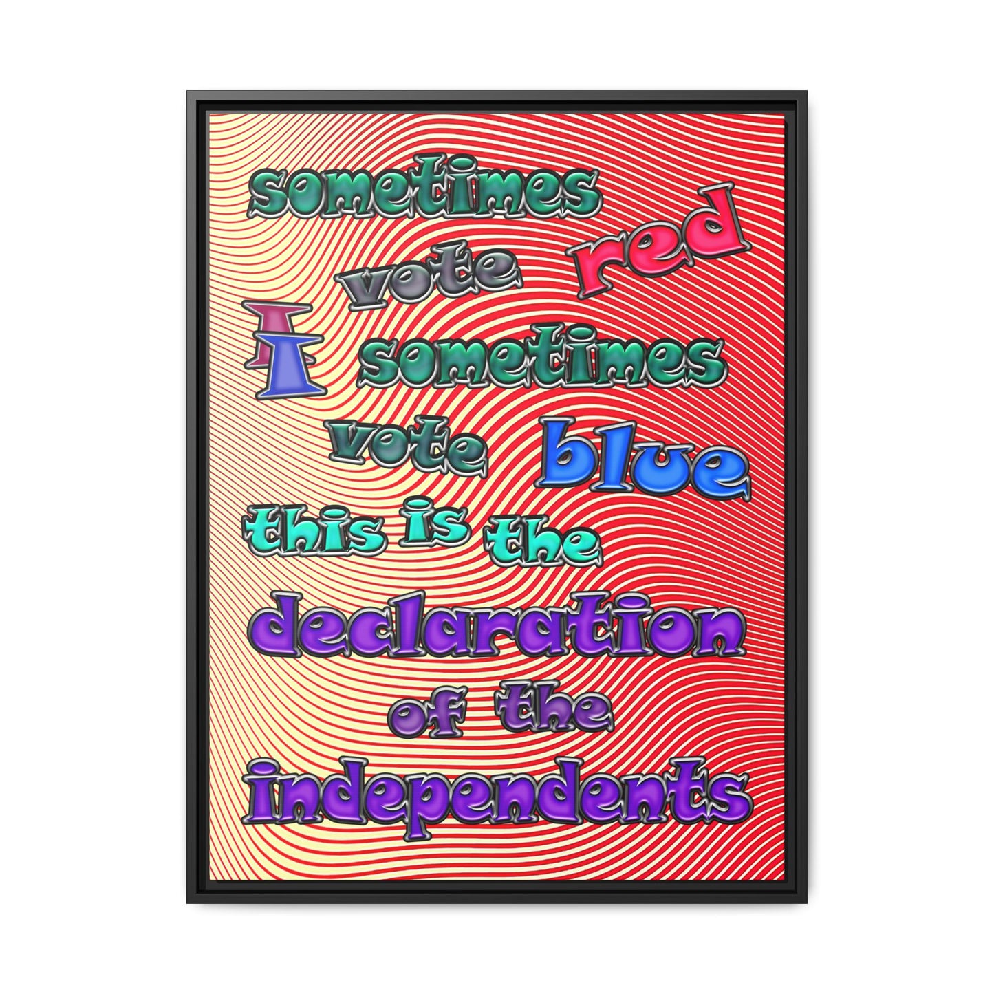 declaration of the independents - framed canvas art (yellow-orange wave)