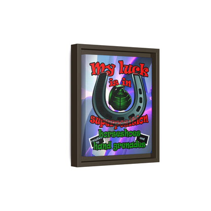 my luck - framed canvas art (grey-pink wave)