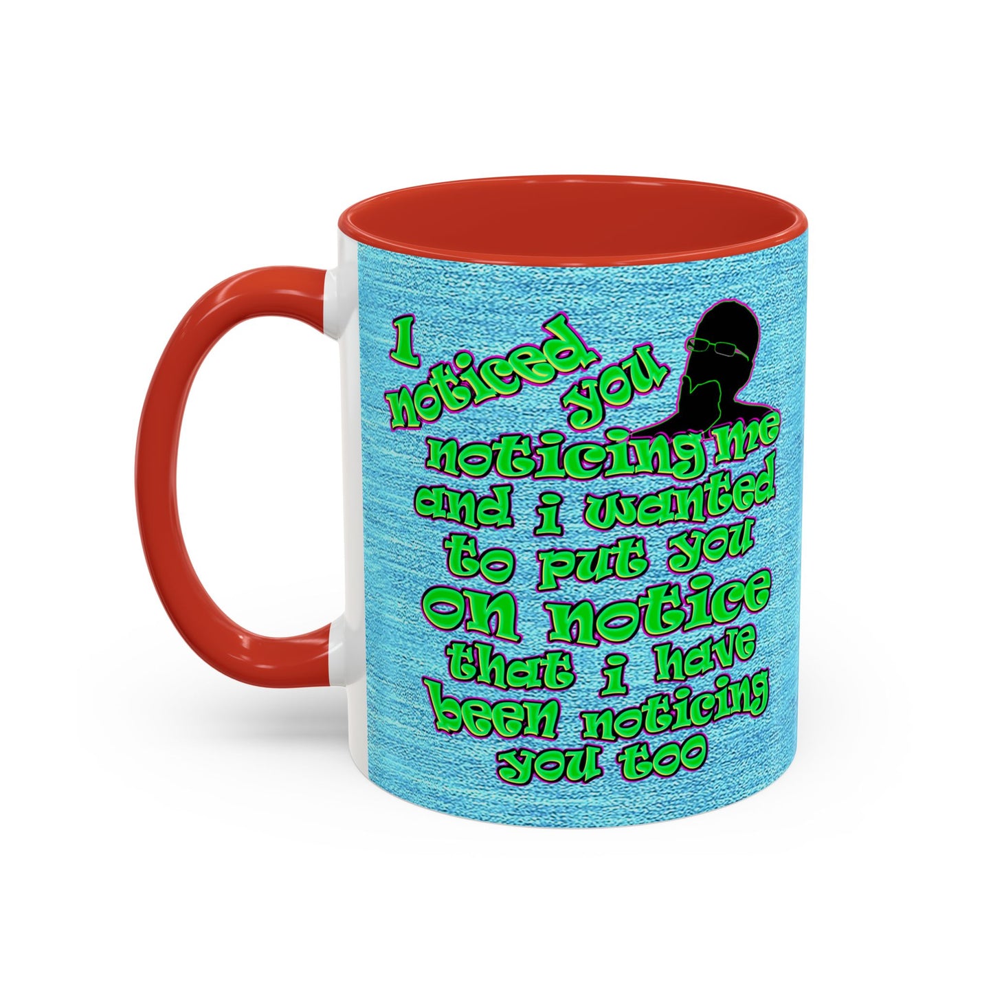 noticed you noticing - Accent Mug (faded dark blue)
