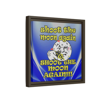 shoot the moon again - framed canvas art (blue-white wave)